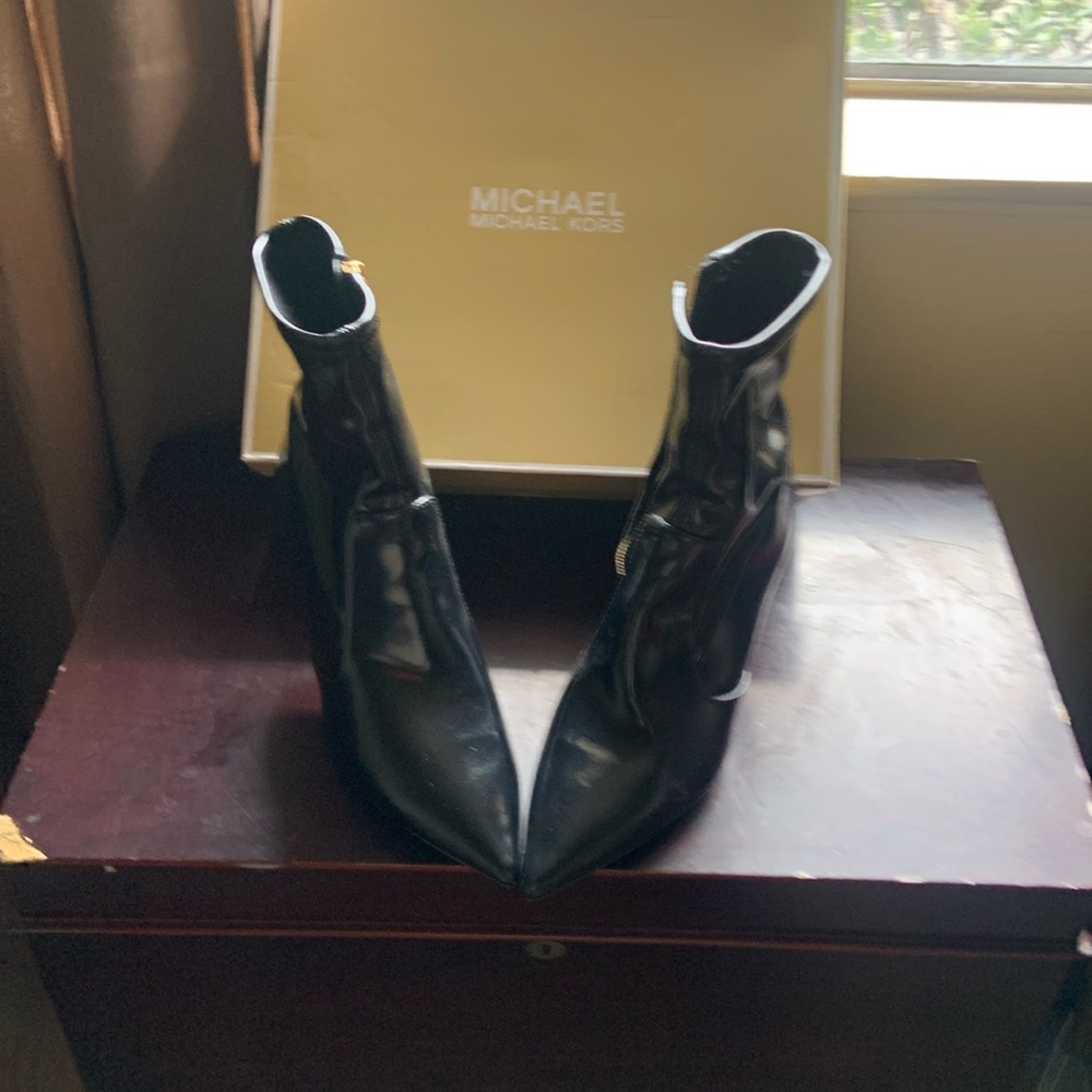 Michael Kors Shiloh Patent ankle bootie